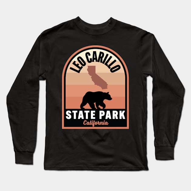 Leo Carillo State Park CA Bear Long Sleeve T-Shirt by HalpinDesign